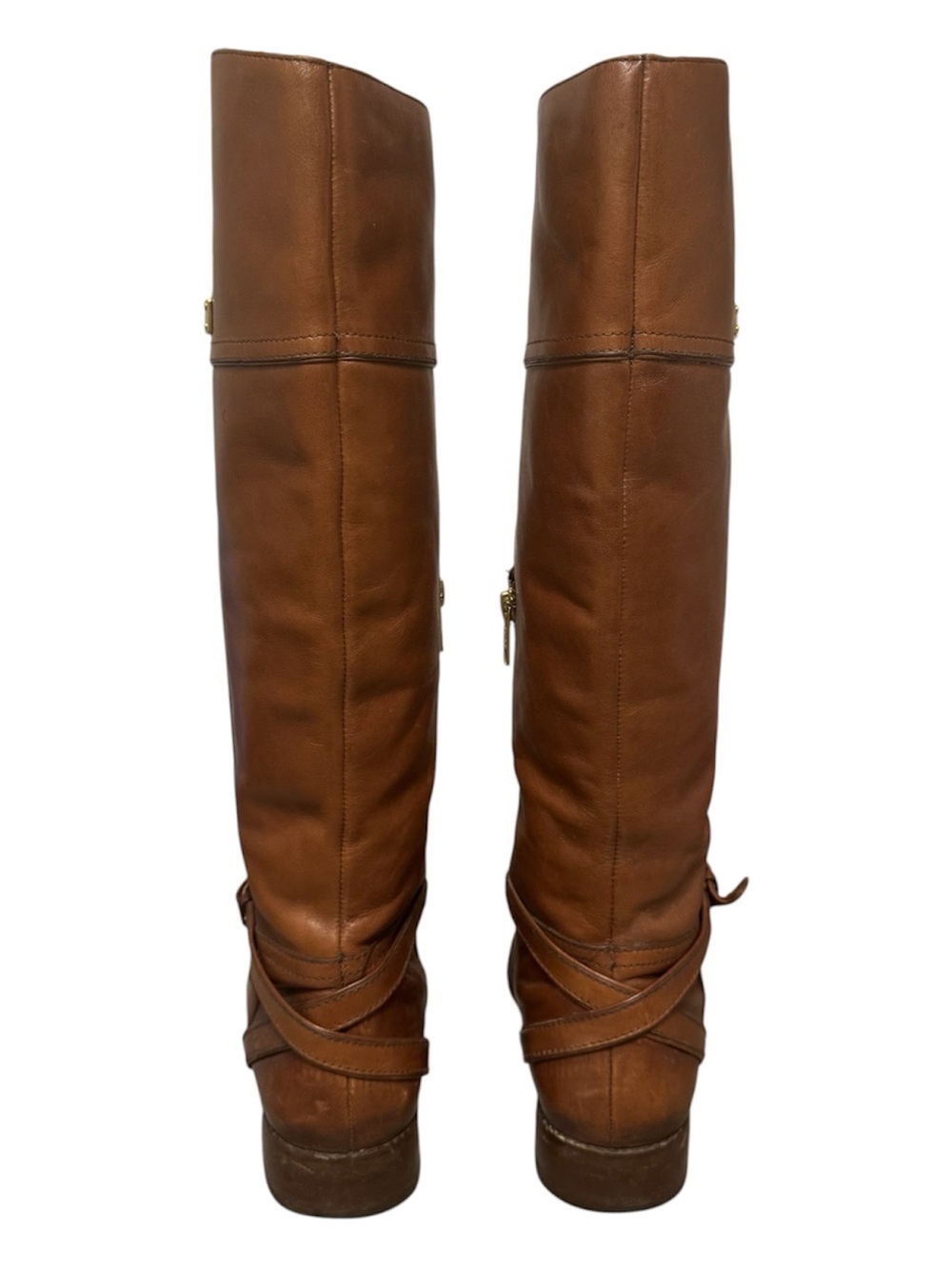 COACH Women’s Micha Leather Buckle Riding Boots, Chestnut Brown, Size 6 - Picture 3 of 16